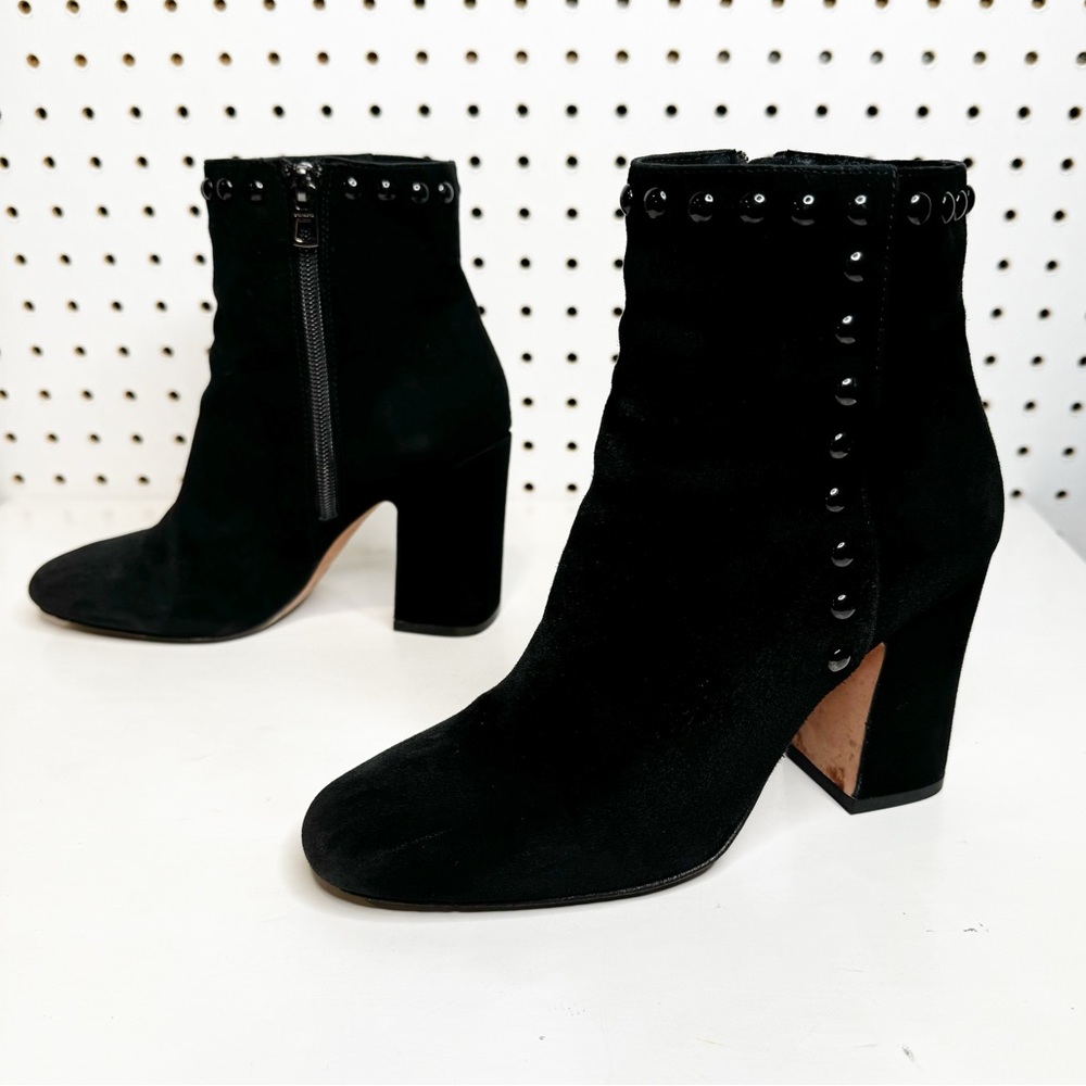 Coach‎ | Felicia Bootie, Black Suede with Stud Accents, Style No. Q7687 Sz. 6